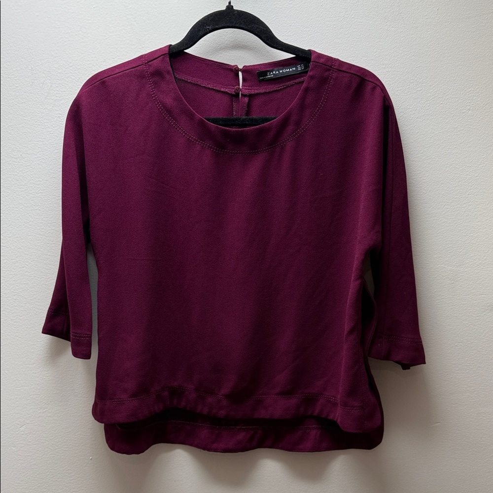 Zara Women's Rich Burgundy Blouse